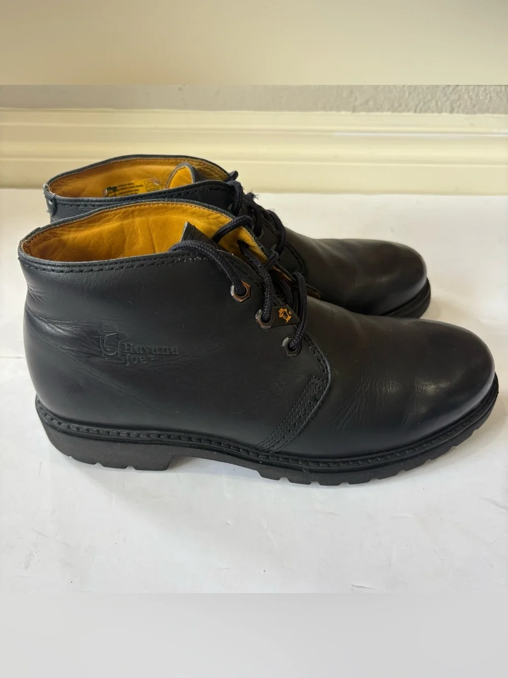 Havana Joe Mens 43 Black Leather Chukka Boots Lace Up Made in Spain